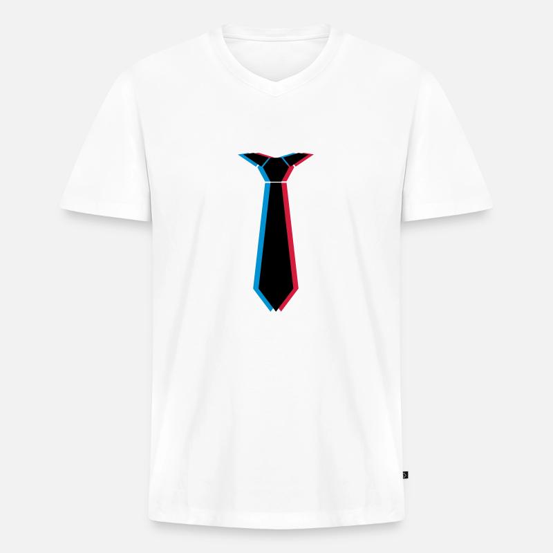 3d_krawatte_3c - Männer Premium Bio T-Shirt mit V-Ausschnitt - Weiß