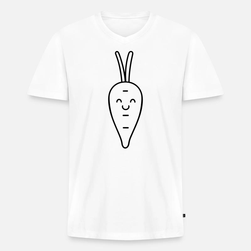 Karotte - Männer Premium Bio T-Shirt mit V-Ausschnitt - Weiß