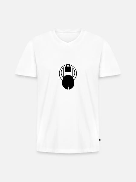 KG Kontrast schwarz - Männer Premium Bio T-Shirt mit V-Ausschnitt - Weiß