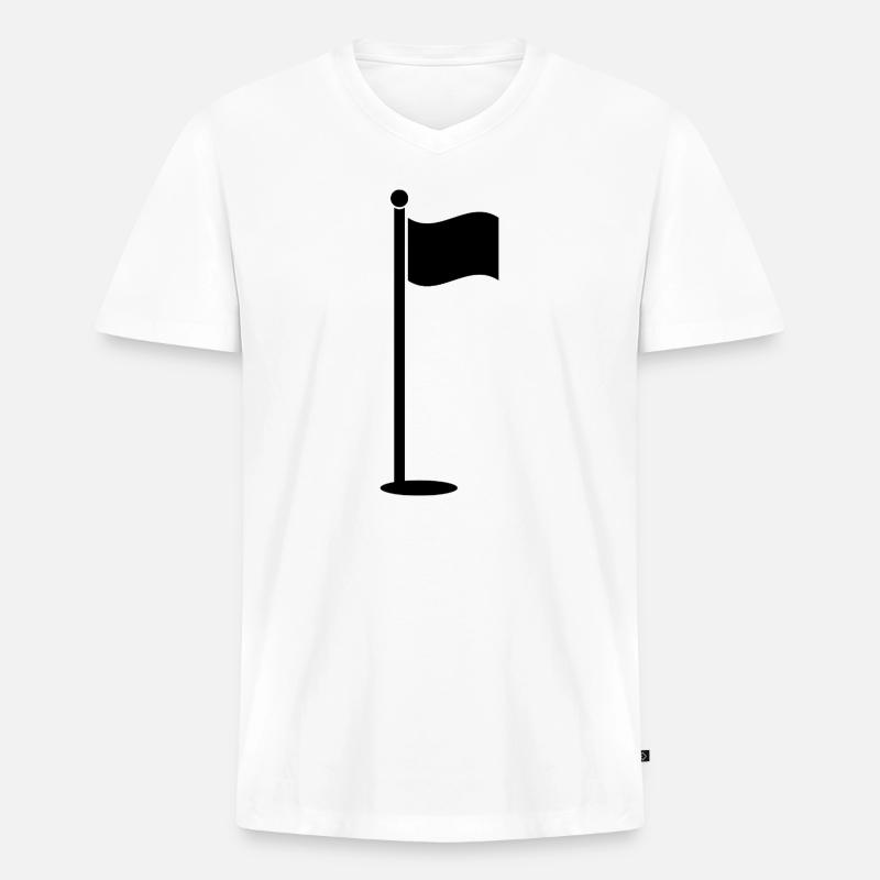 Golfflagge - Männer Premium Bio T-Shirt mit V-Ausschnitt - Weiß