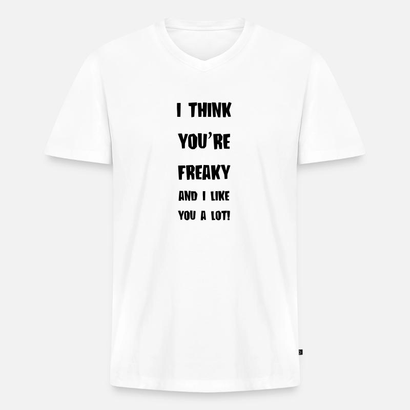 freaky_1 - Männer Premium Bio T-Shirt mit V-Ausschnitt - Weiß