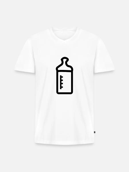 babyflasche - Männer Premium Bio T-Shirt mit V-Ausschnitt - Weiß
