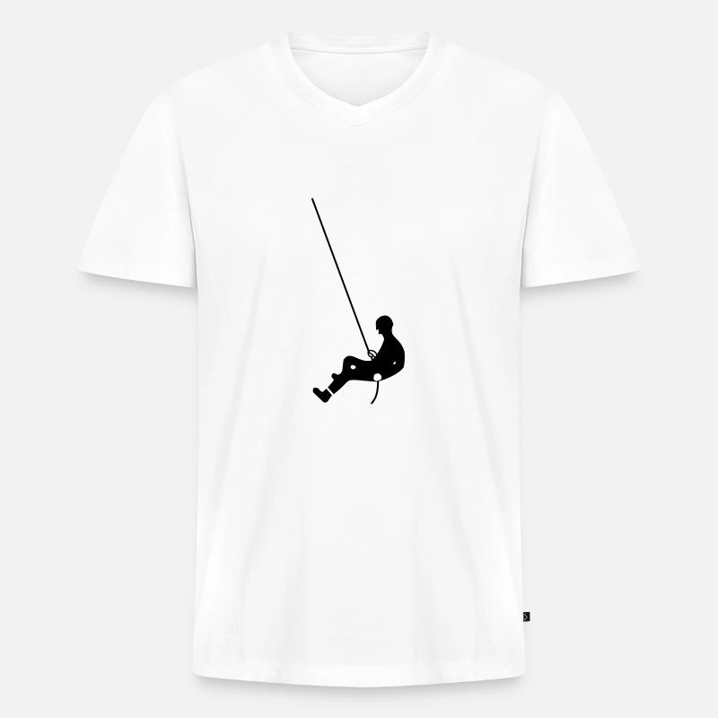 klettern - Männer Premium Bio T-Shirt mit V-Ausschnitt - Weiß
