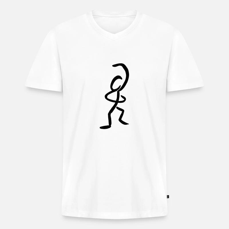 Tänzer - Männer Premium Bio T-Shirt mit V-Ausschnitt - Weiß