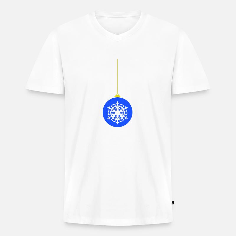 Weihnachtskugel deko - Männer Premium Bio T-Shirt mit V-Ausschnitt - Weiß