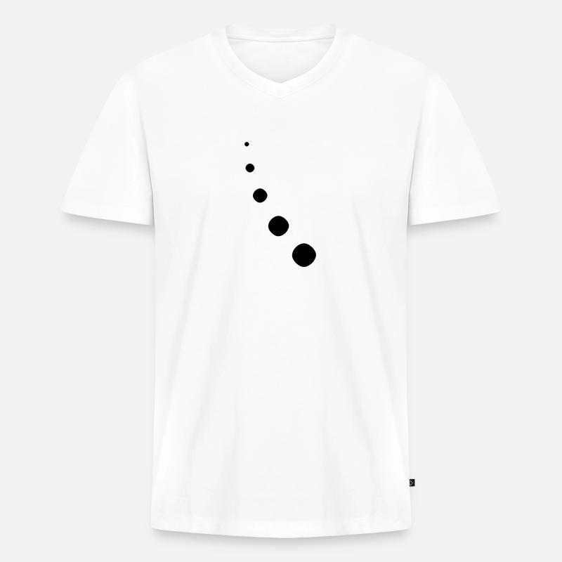 Punkte Dekor Bogen - Männer Premium Bio T-Shirt mit V-Ausschnitt - Weiß
