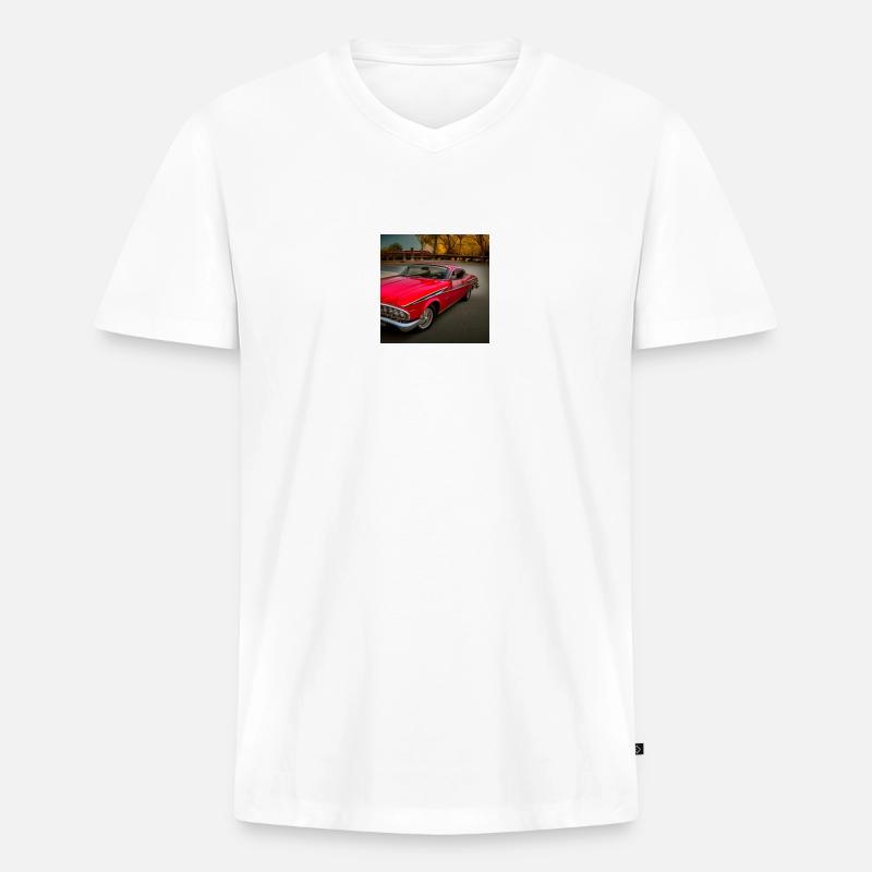 Auto Oldtimer classic car - Männer Premium Bio T-Shirt mit V-Ausschnitt - Weiß