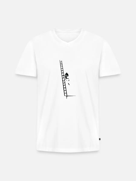 climb & fall - Men's Premium Organic T-shirt with V-neck - white