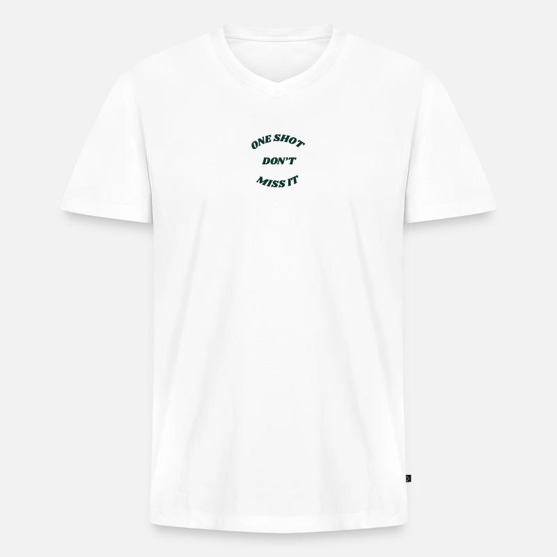 one_shot-removebg-preview - Männer Premium Bio T-Shirt mit V-Ausschnitt - Weiß