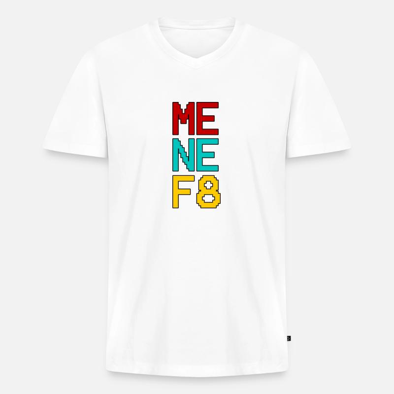 Menef8 - Männer Premium Bio T-Shirt mit V-Ausschnitt - Weiß