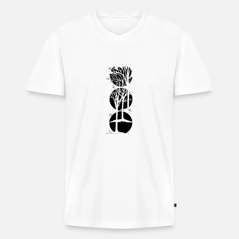 Winter - Männer Premium Bio T-Shirt mit V-Ausschnitt - Weiß