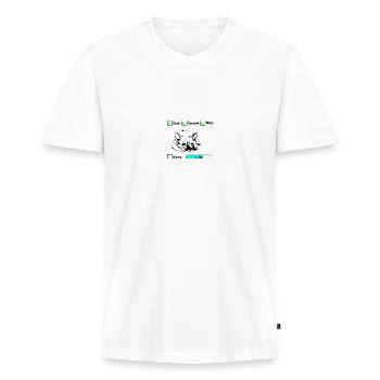 bouledogue français - T-shirt encolure en V Premium bio Homme - blanc - Devant - Nico (187cm)