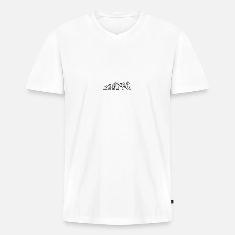 Evolution Baseball White Grunge - Männer Premium Bio T-Shirt mit V-Ausschnitt - Weiß