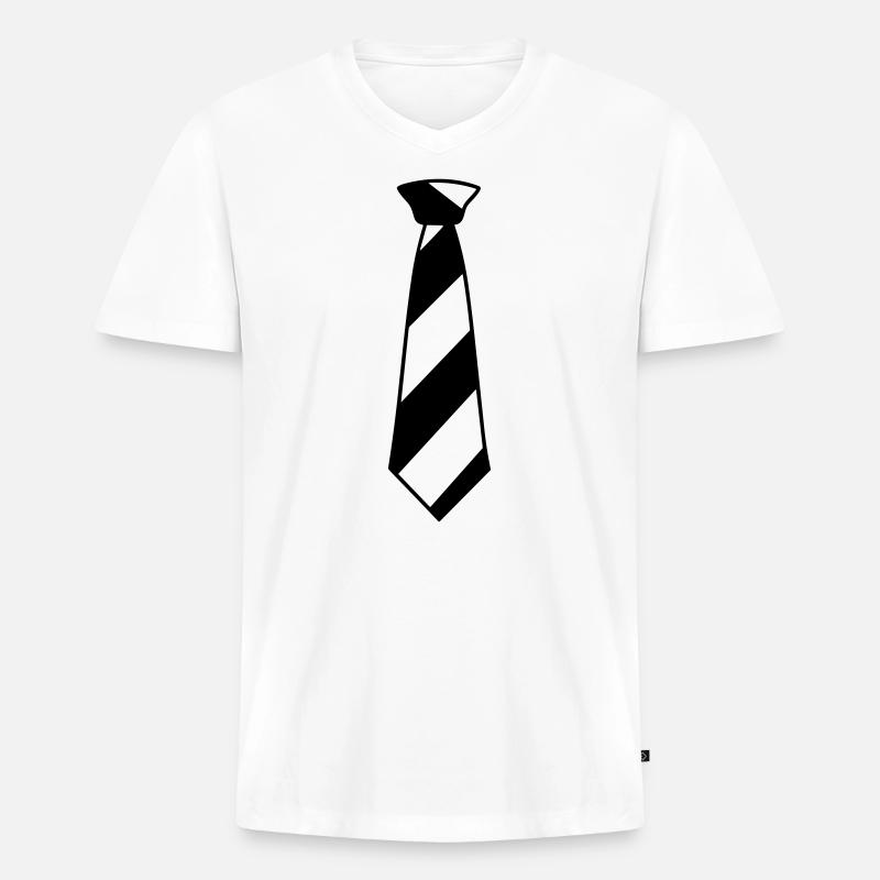 Binden - Männer Premium Bio T-Shirt mit V-Ausschnitt - Weiß