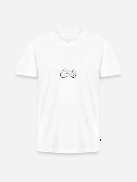 Human dog handshake - Men's Premium Organic T-shirt with V-neck - white