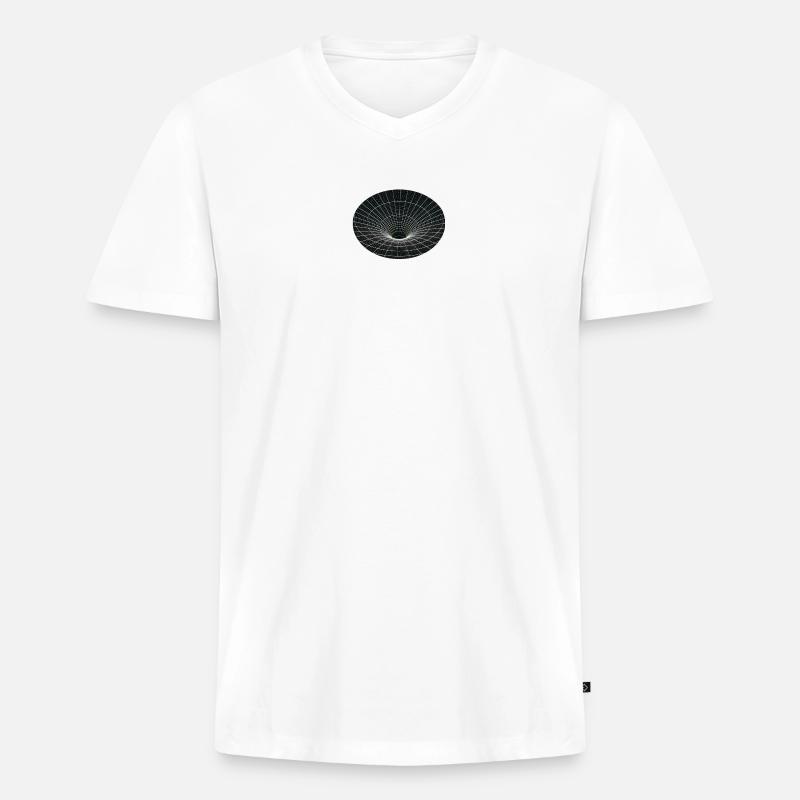 Vortex-Gitter Wurmloch - Männer Premium Bio T-Shirt mit V-Ausschnitt - Weiß
