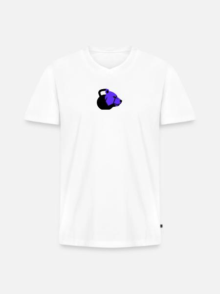 Kettlebell Bear Bear Dynamic Fitness - Men's Premium Organic T-shirt with V-neck - white