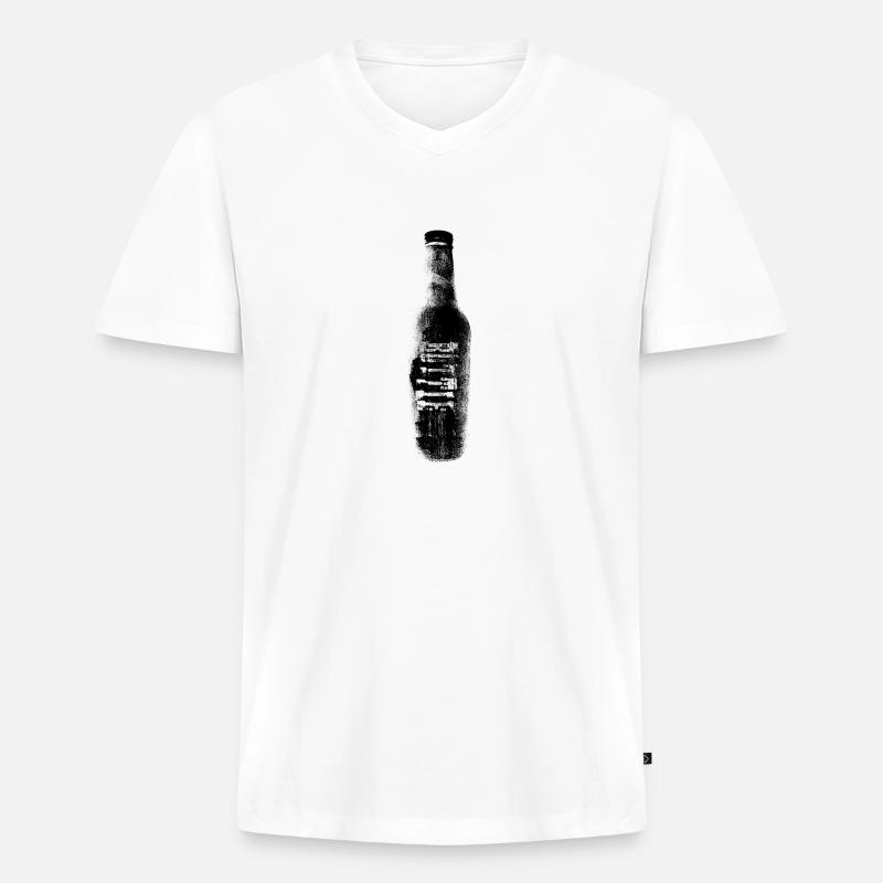 Bierflasche Bottle - Männer Premium Bio T-Shirt mit V-Ausschnitt - Weiß
