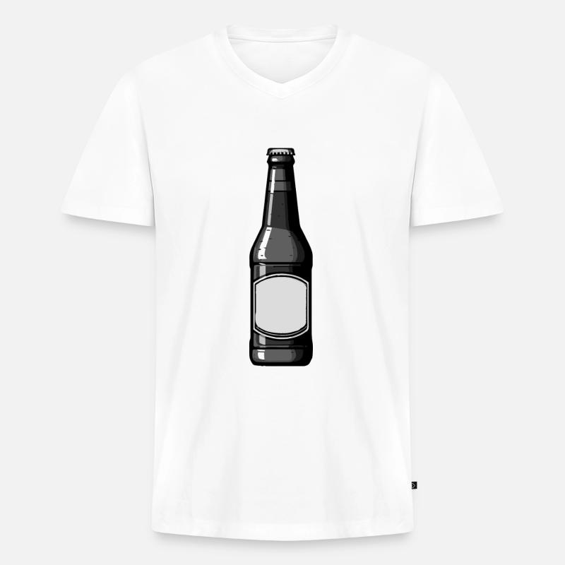 Bierflasche Bier - Männer Premium Bio T-Shirt mit V-Ausschnitt - Weiß
