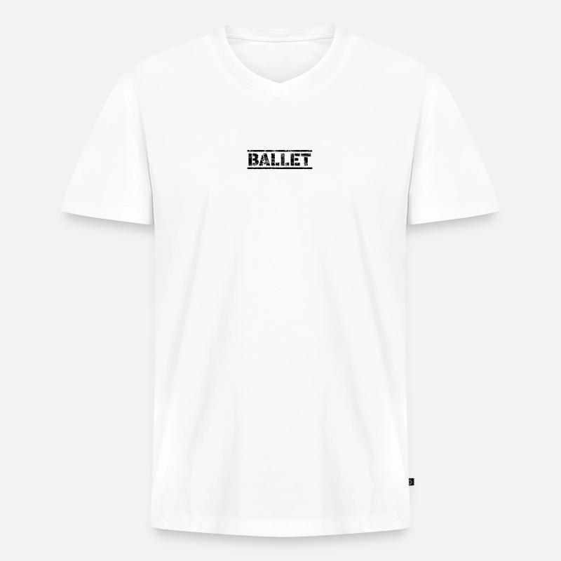 Ballet - Männer Premium Bio T-Shirt mit V-Ausschnitt - Weiß