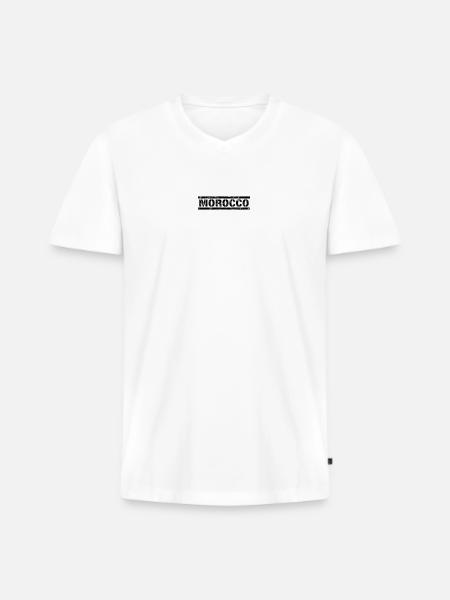 Morocco - Men's Premium Organic T-shirt with V-neck - white