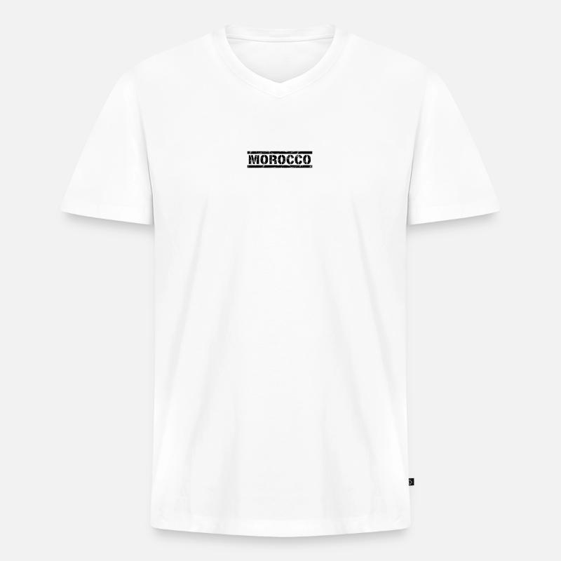 Morocco - Männer Premium Bio T-Shirt mit V-Ausschnitt - Weiß