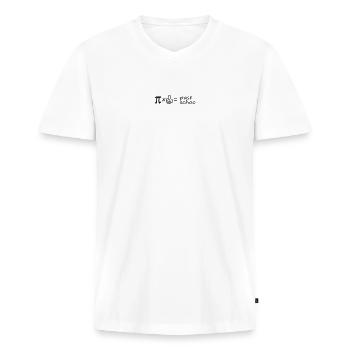 pi x Daumen = past schoo - Männer Premium Bio T-Shirt mit V-Ausschnitt - Weiß - Vorne - Nico (187cm)