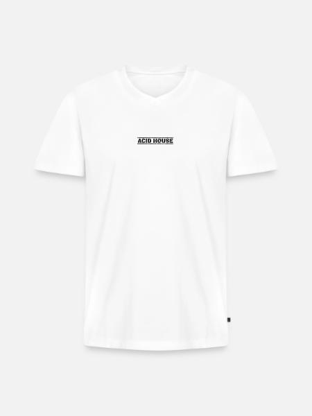 Acid House - Men's Premium Organic T-shirt with V-neck - white