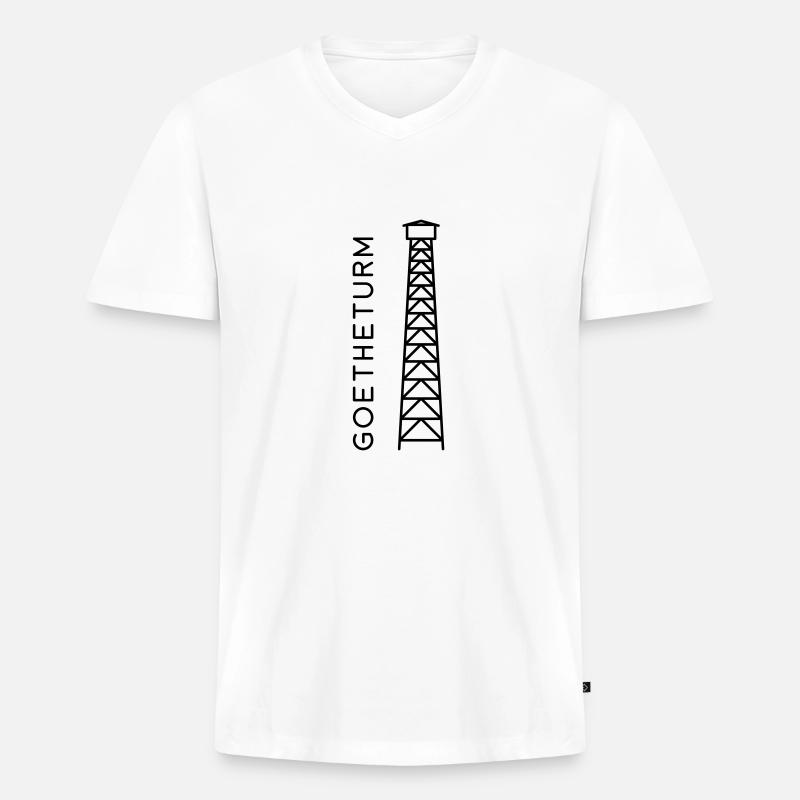 GOETHETURM - Männer Premium Bio T-Shirt mit V-Ausschnitt - Weiß