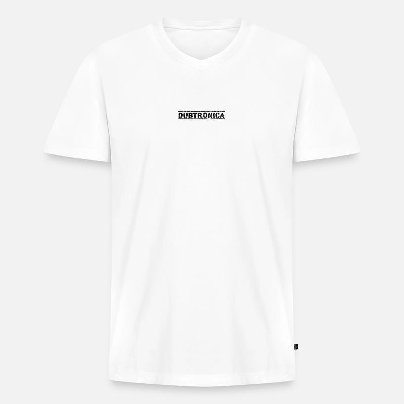Dubtronica - Männer Premium Bio T-Shirt mit V-Ausschnitt - Weiß