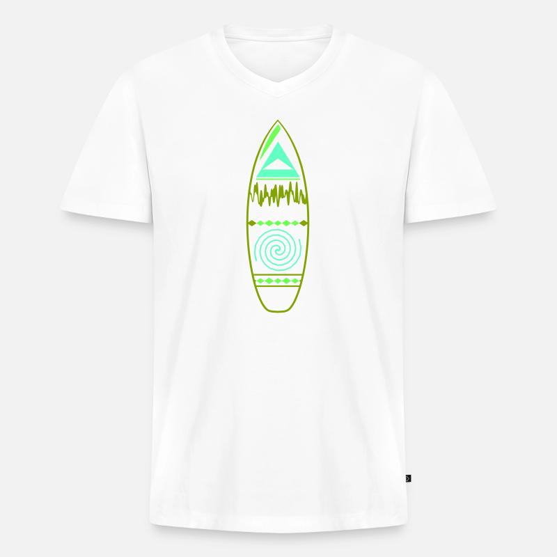 surfboard_design - Männer Premium Bio T-Shirt mit V-Ausschnitt - Weiß