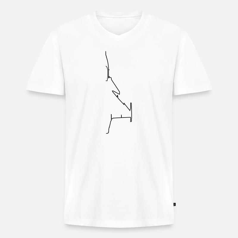 Flugzeug - Männer Premium Bio T-Shirt mit V-Ausschnitt - Weiß