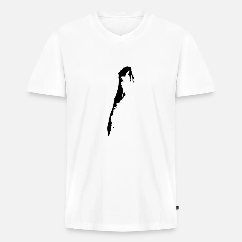 Hiddensee-Karte - Männer Premium Bio T-Shirt mit V-Ausschnitt - Weiß