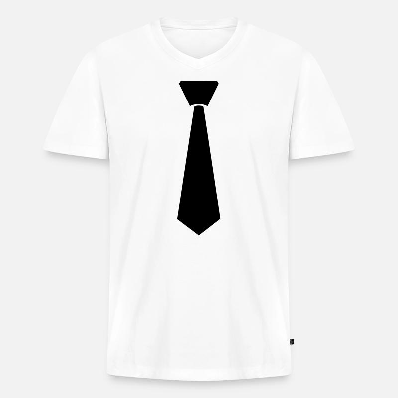 Binden - Männer Premium Bio T-Shirt mit V-Ausschnitt - Weiß