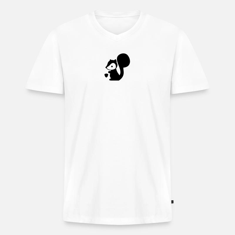 Eichhörnchen - Männer Premium Bio T-Shirt mit V-Ausschnitt - Weiß