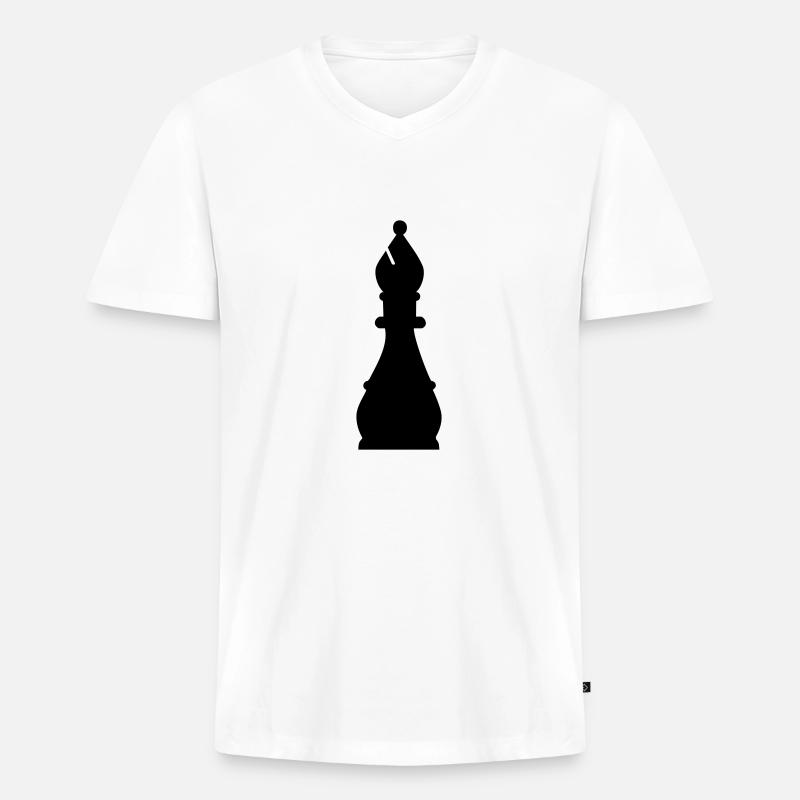 Schach Läufer - Männer Premium Bio T-Shirt mit V-Ausschnitt - Weiß