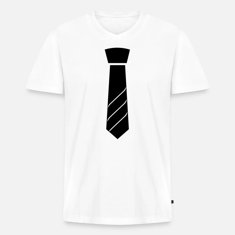 Binden - Männer Premium Bio T-Shirt mit V-Ausschnitt - Weiß