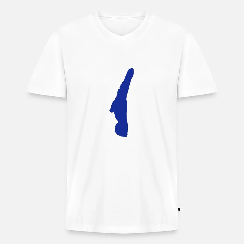 Starnberger See - Männer Premium Bio T-Shirt mit V-Ausschnitt - Weiß