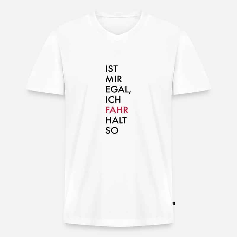 fahren - Männer Premium Bio T-Shirt mit V-Ausschnitt - Weiß