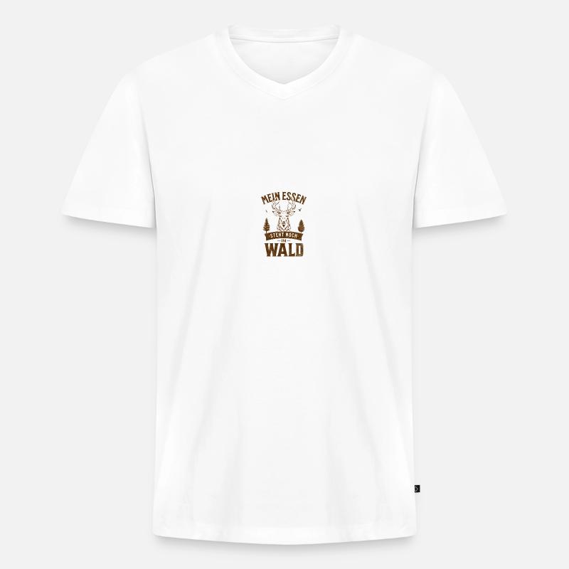 Jagdsprüche Jagdspruch - Männer Premium Bio T-Shirt mit V-Ausschnitt - Weiß