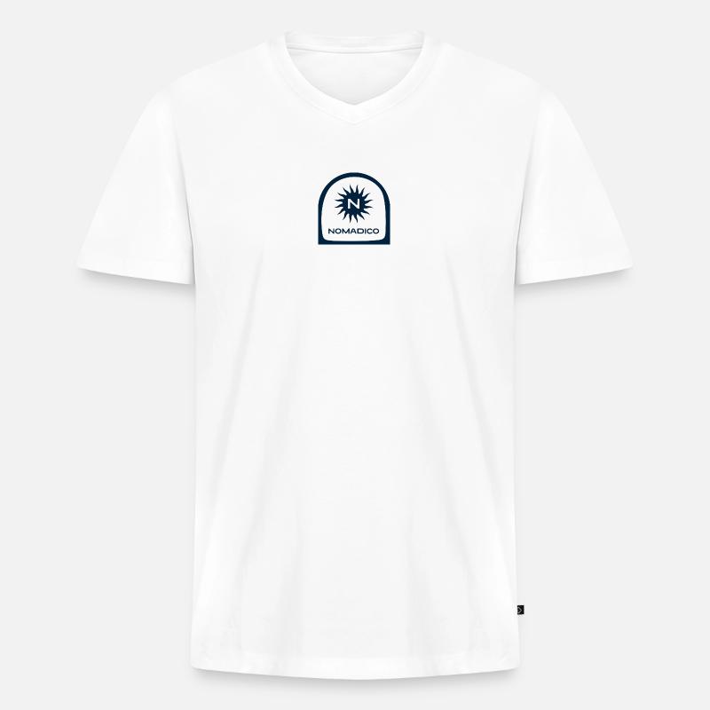 Bogen Ocean_Blue_Nomadico - Männer Premium Bio T-Shirt mit V-Ausschnitt - Weiß