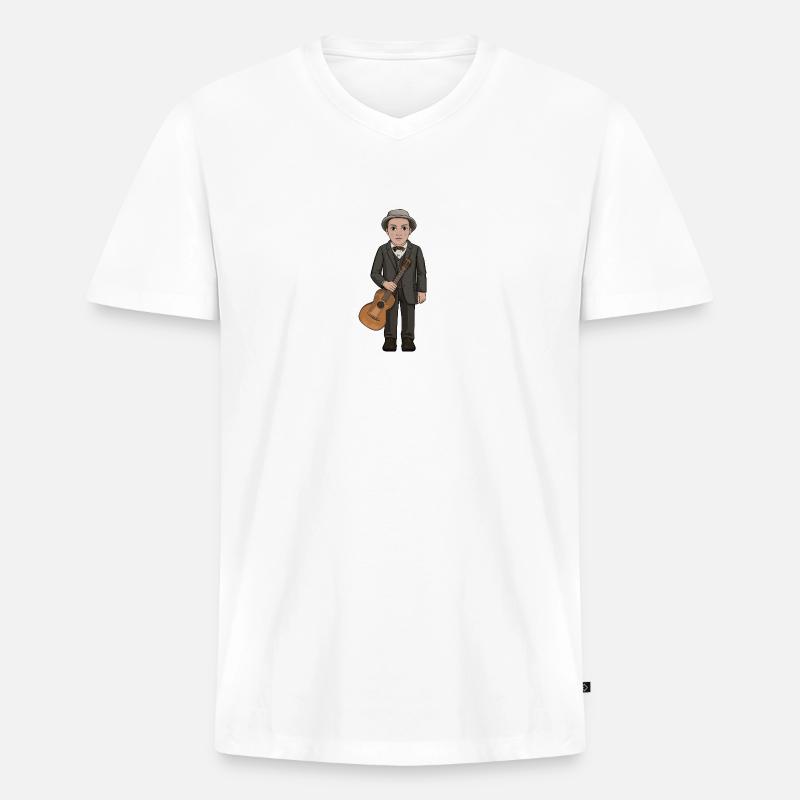Dan Andersson - Männer Premium Bio T-Shirt mit V-Ausschnitt - Weiß