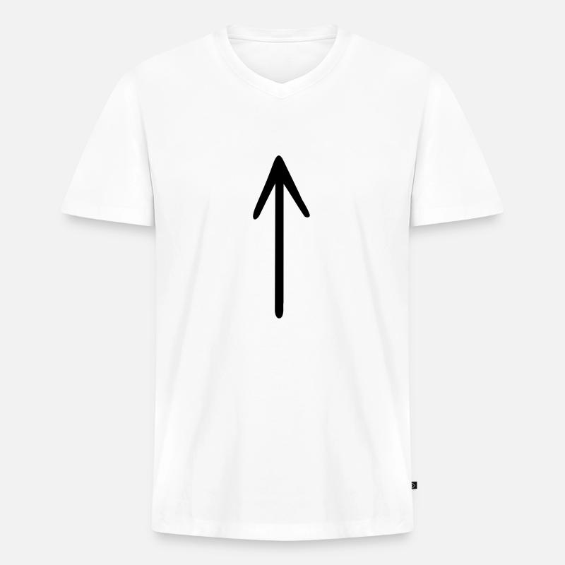 Pfeil - Männer Premium Bio T-Shirt mit V-Ausschnitt - Weiß