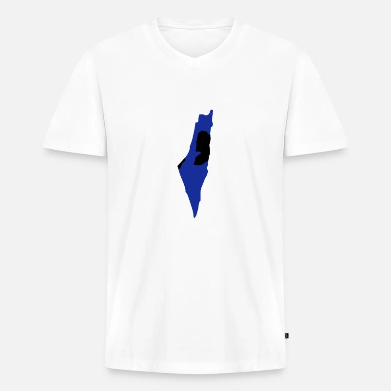 Israele - Palestine - Maglietta ecologica premium da uomo con scollo a V - bianco