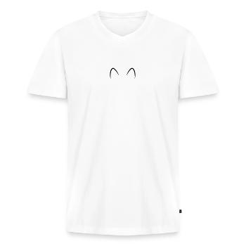 Cat ears - Men's Premium Organic T-shirt with V-neck - white - Front - Nico (187cm)