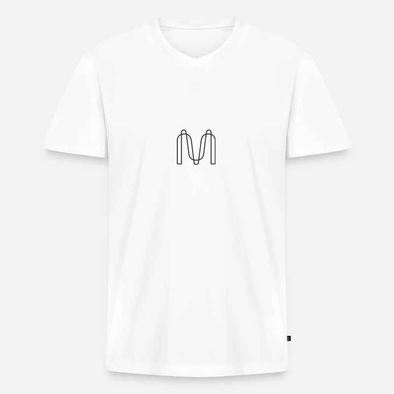 mina protocol - Männer Premium Bio T-Shirt mit V-Ausschnitt - Weiß