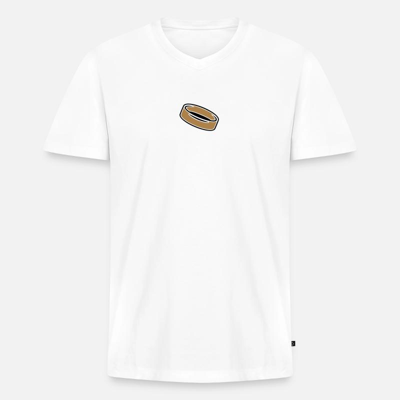 Ring (2c) - Männer Premium Bio T-Shirt mit V-Ausschnitt - Weiß