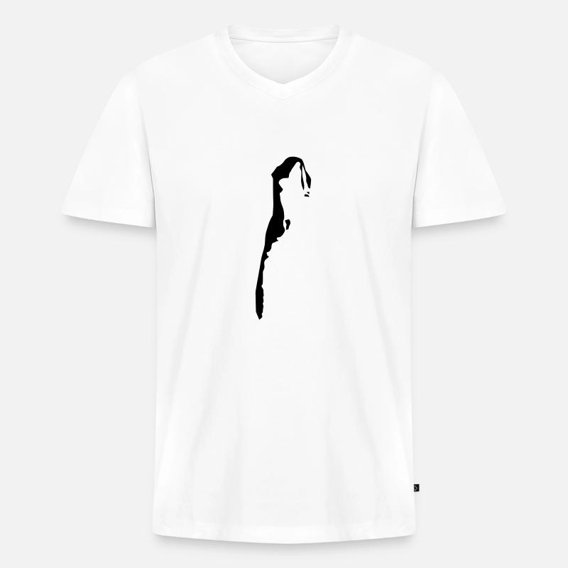 hiddensee2 - Männer Premium Bio T-Shirt mit V-Ausschnitt - Weiß