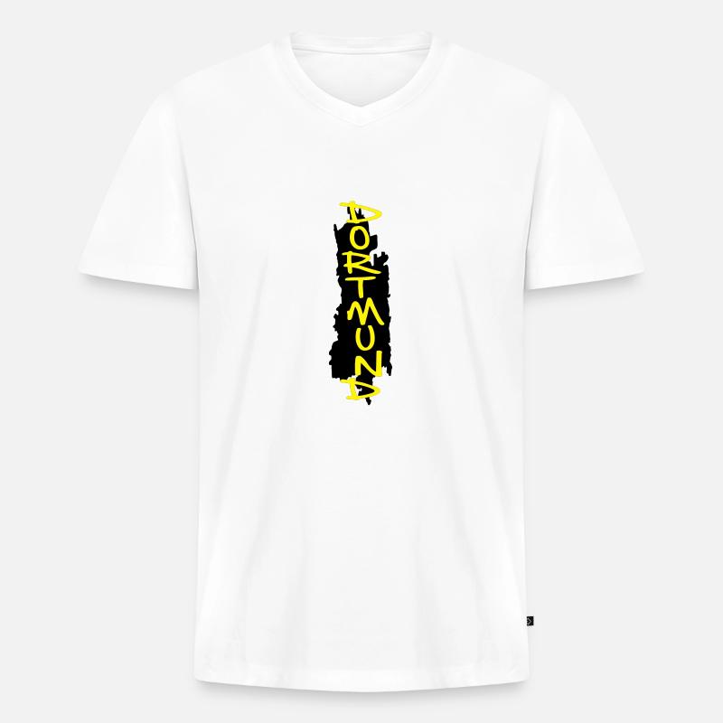 dortmund - Männer Premium Bio T-Shirt mit V-Ausschnitt - Weiß
