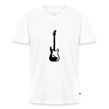 bass - T-shirt encolure en V Premium bio Homme - blanc - Devant - Nico (187cm)